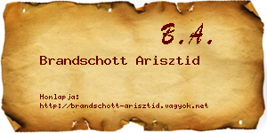 Brandschott Arisztid névjegykártya